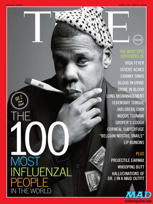 Jay Z  on Mad magazine's spoof of Time magazine's 100 Most Influentiai covers